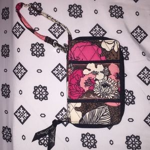 Vera Bradley (NWOT) Pink + Brown Wallet Wristlet